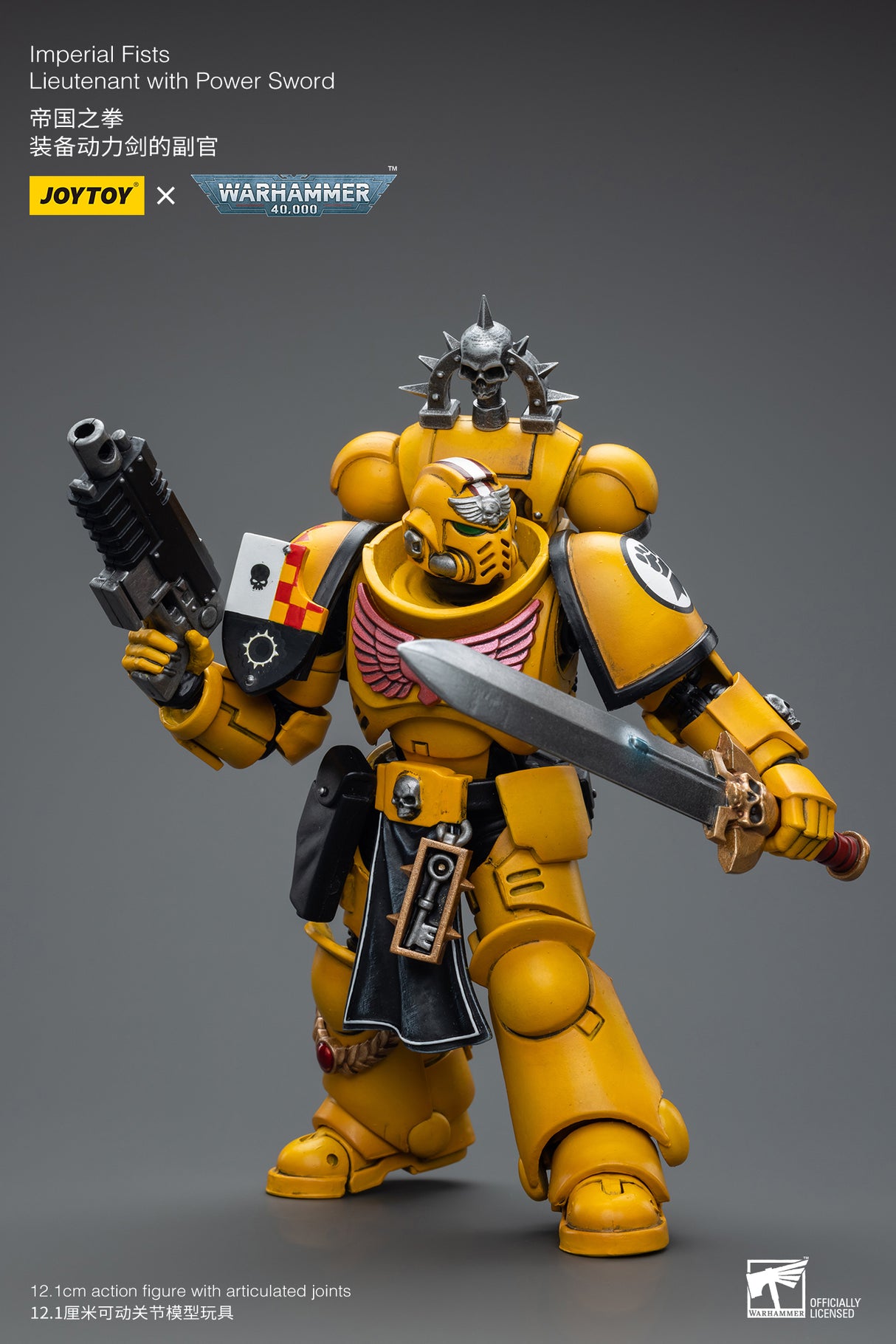 JOYTOY JT7714 Warhammer 40k 1: 18 Imperial Fists Lieutenant with Power Sword