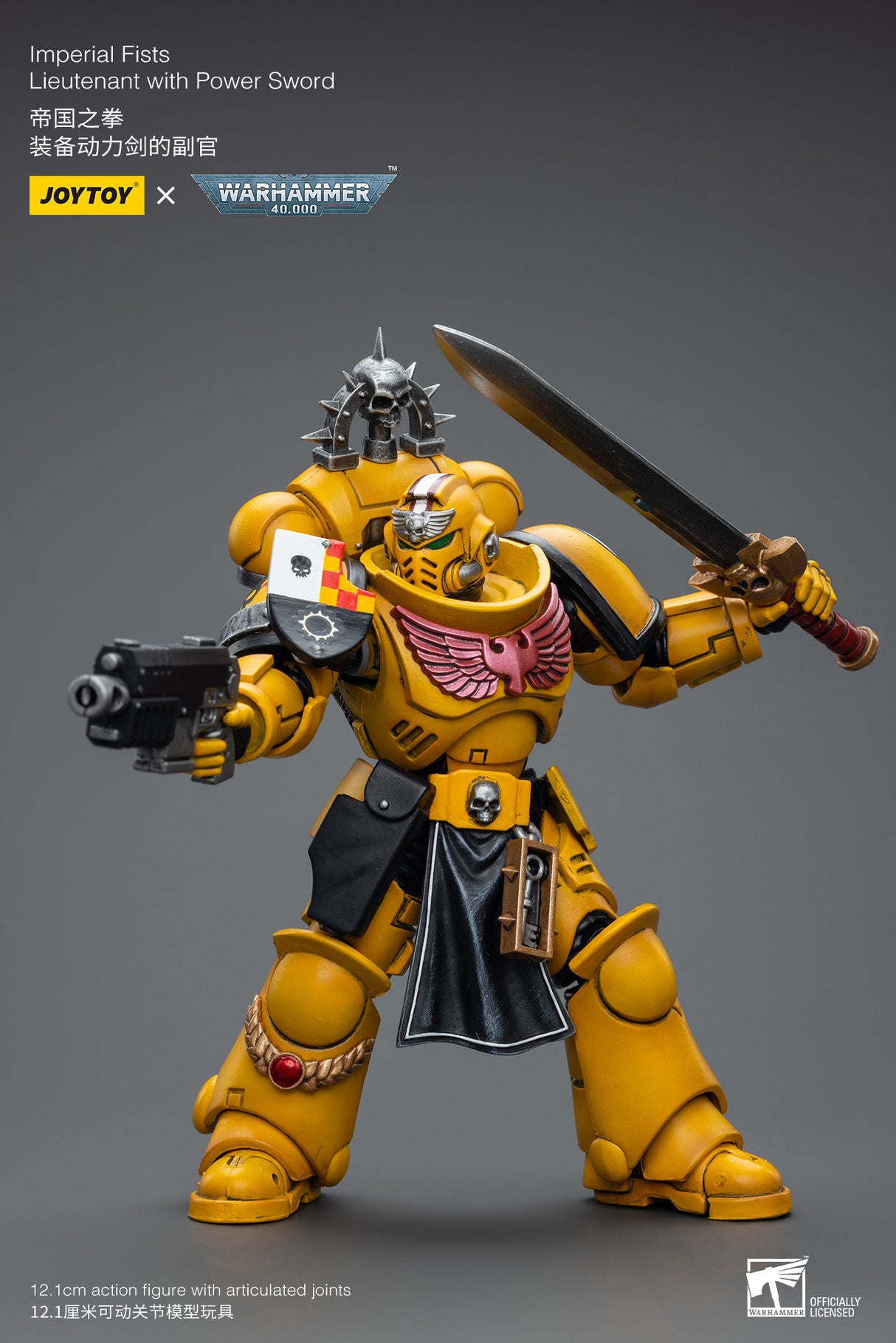 JOYTOY JT7714 Warhammer 40k 1: 18 Imperial Fists Lieutenant with Power Sword