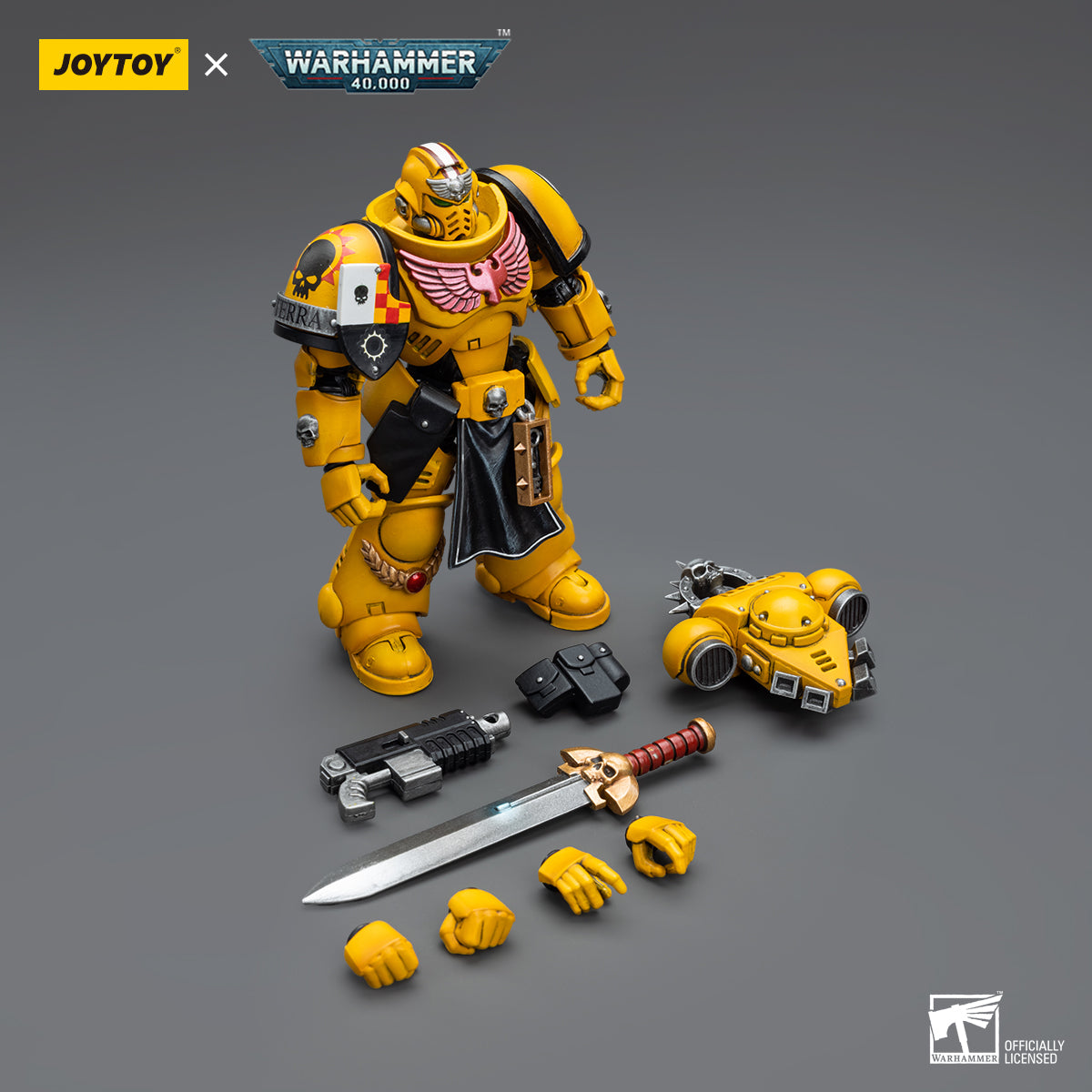 JOYTOY JT7714 Warhammer 40k 1: 18 Imperial Fists Lieutenant with Power Sword