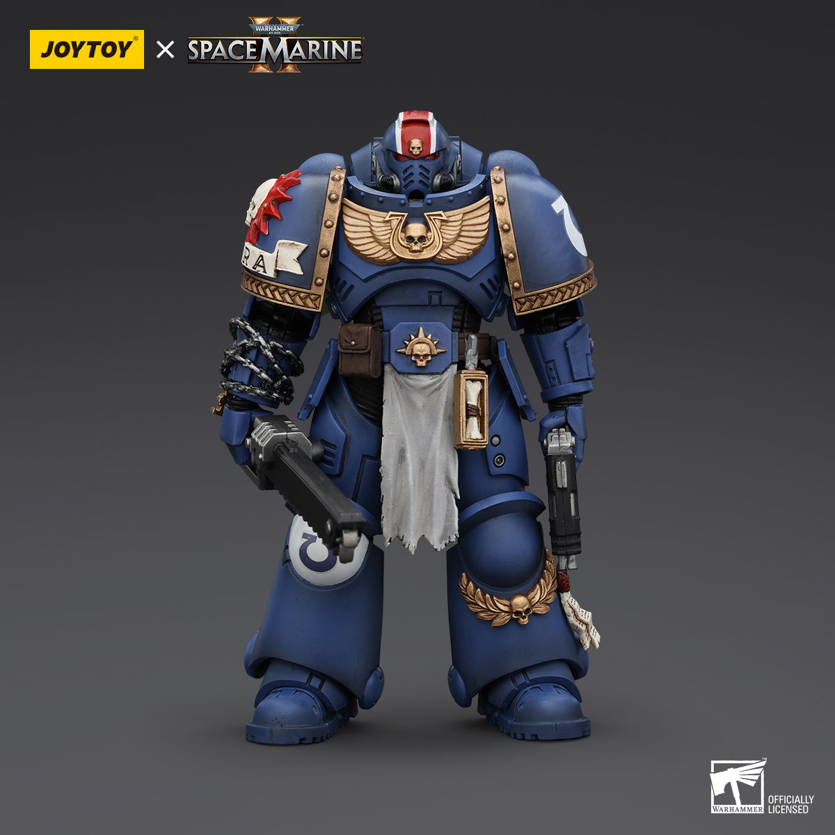 JOYTOY Warhammer 40k Space Marine 2 1: 18 Ultramarines Lieutenant Titus, Sergeant Gadriel and Brother Chairon