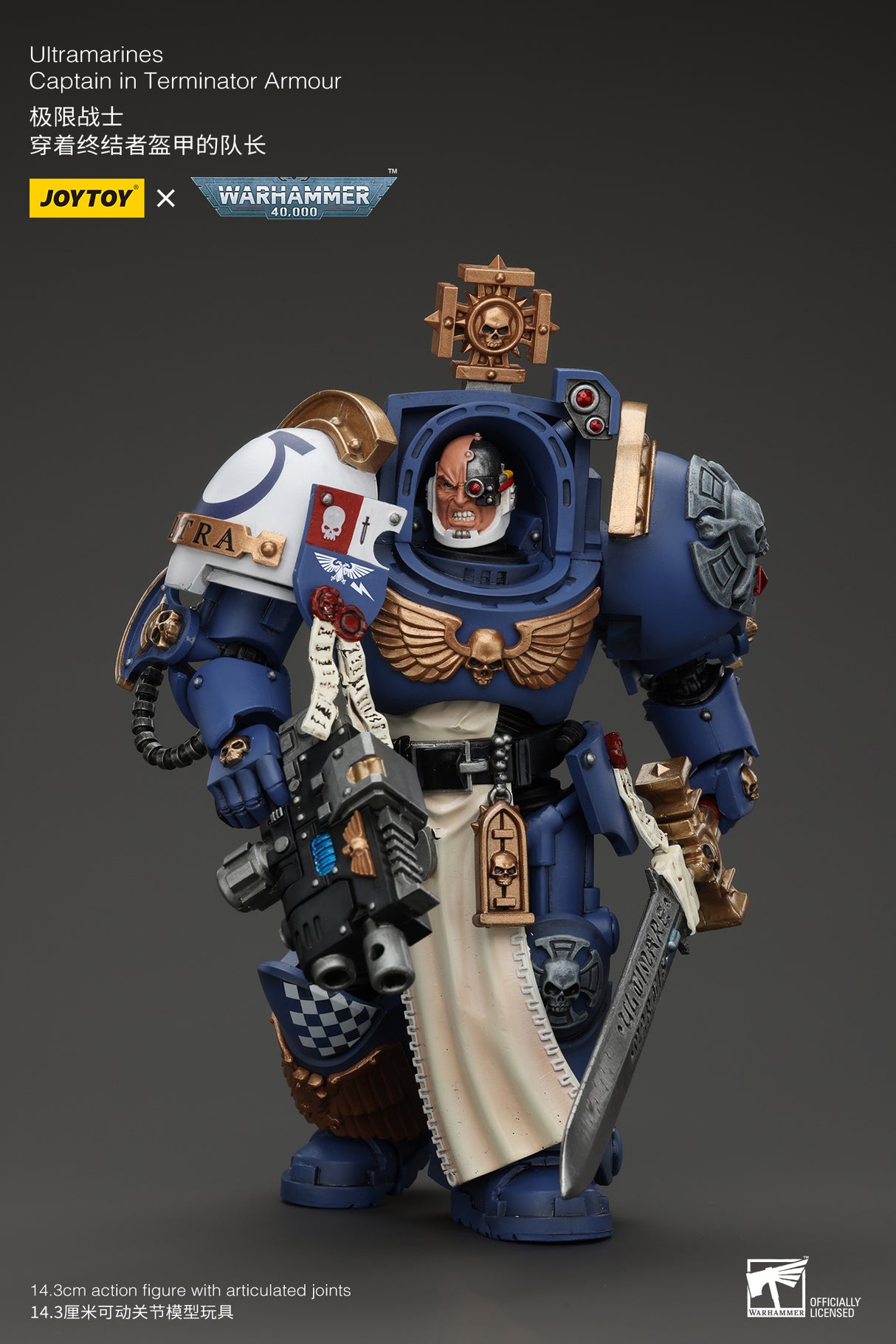 JOYTOY JT4980 Warhammer 40k 1: 18 Ultramarines Captain In Terminator Armour