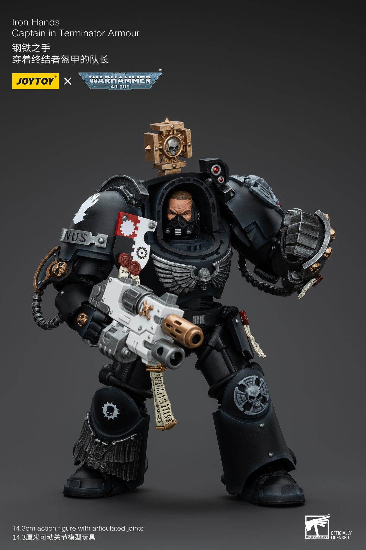 JOYTOY JT5116 Warhammer 40k 1: 18 Iron Hands Captain in Terminator Armour